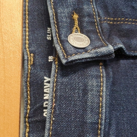 Old Navy jeans boys size 18 blue slim 360 stretch adjustable waist destroyed - Picture 4 of 12